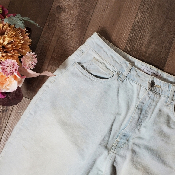 FLYING MONKEY WOMEN'S DISTRESSED HIGH-RISE JEANS SIZE 30 LIGHT WASH BLUE - Picture 15 of 16